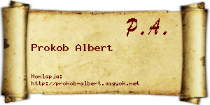 Prokob Albert névjegykártya