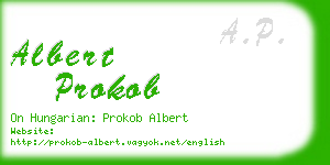 albert prokob business card